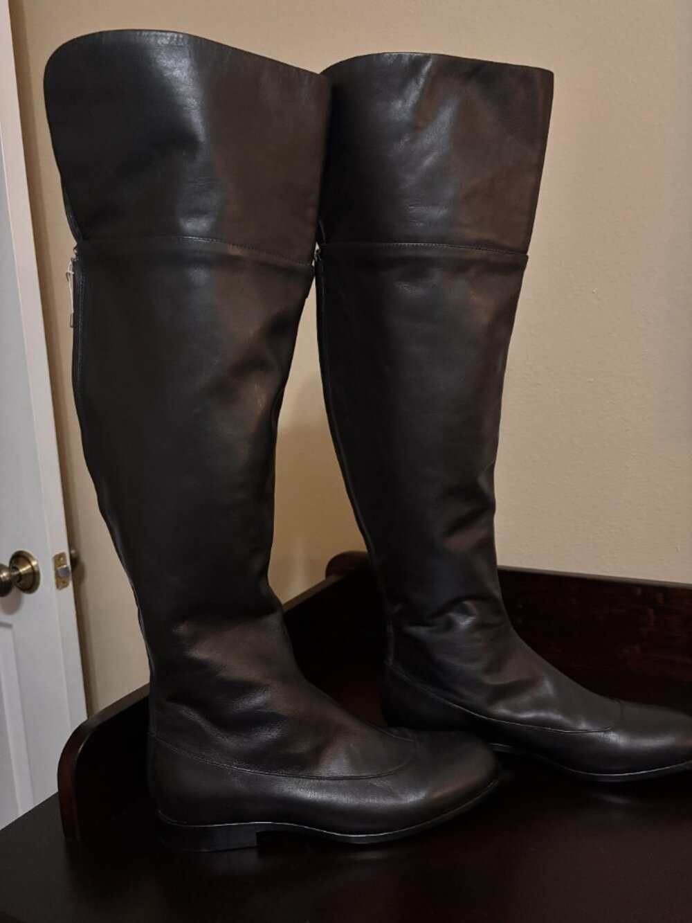 Jil Sander Navy Over The Knee Leather Boots EU 39 Approx US 8.5 - Picture 4 of 8